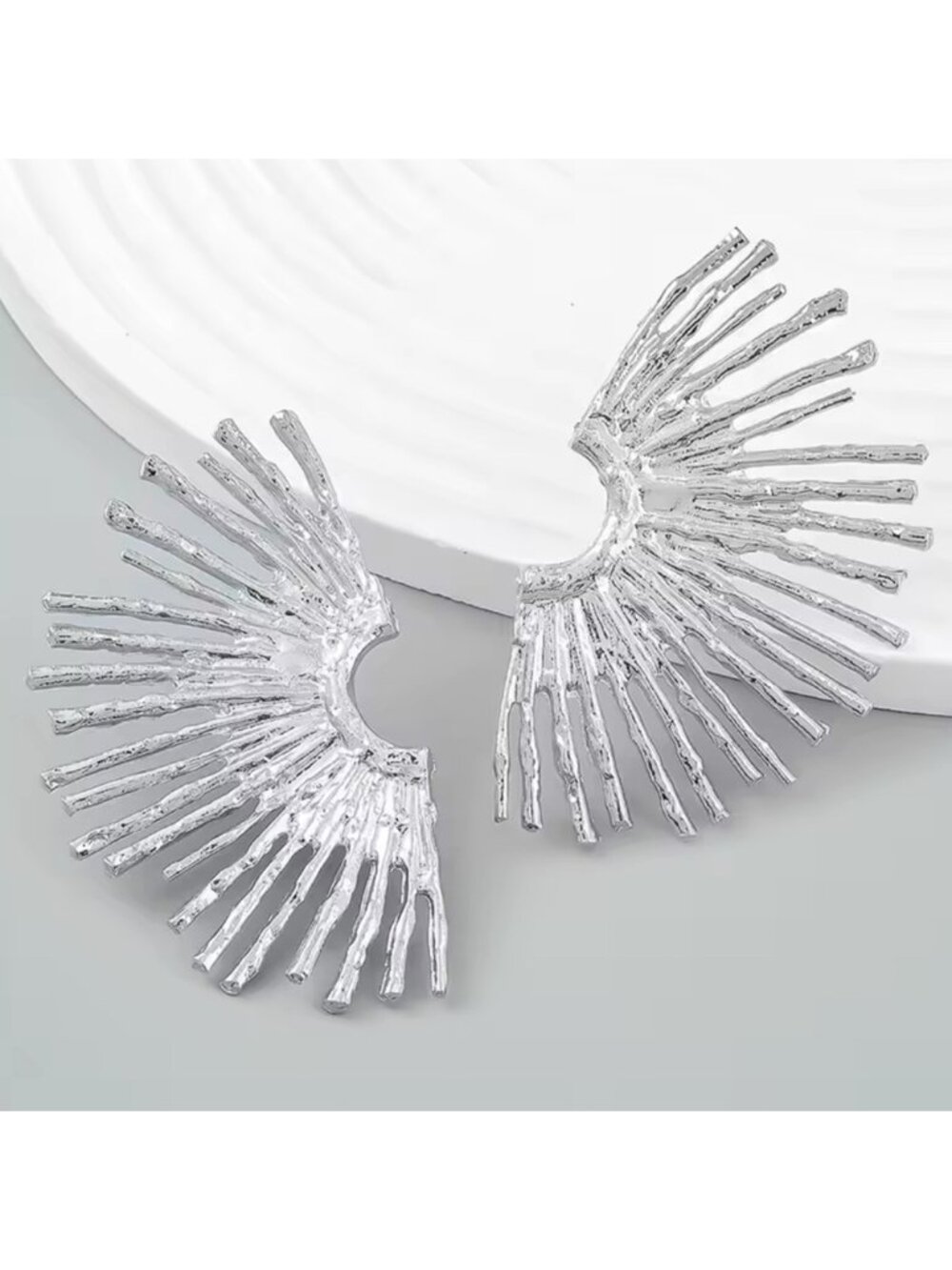 Sun Radiant Silver Earrings